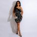 Women's Clothing Sexy Suspender Hot Diamond Dress With Spliced wool Clauses_ecoleips.com