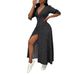 Spot Goods Women's Bohemian Polka Dot Dress V Neck Fitted Waist Full Skirt Spring Summer Beach Dress Best Selling_ecoleips.com