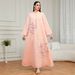 Elegant Long Robe for Women Embroidered Flowers High Neck Loose Fitting Fashionable Classy Banquet Ethnic Style Skirt_ecoleips.com