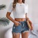 Real Shot Of 2026 Spring-summer Casual Twisted Short-sleeve Knit Vacation Crop Top, Cross-border Women's Clothing_ecoleips.com