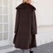 Women's Faux Fox Fur Coat – Long Winter Coat With Luxe Faux Fur (Dark Brown, S-XXXL)_ecoleips.com