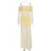 Elegant Fashion Off The Shoulder Long Lace Dress Long Sleeve Party Evening Gown Dress For Formal Occasions_ecoleips.com