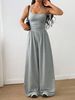 Women's Wide Leg Jumpsuit Sleeveless Strappy Wrap Style Romper Casual Comfortable One Piece Summer Outfit_ecoleips.com