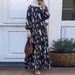 In Stock Cross-Border New Printed Middle Eastern Muslim Malay Full Sleeve Round Neck Robe Long Dress Factory Wholesale_ecoleips.com