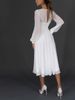 Women's 2023 spring and summer long dress independent stand sexy long sleeve chiffon mesh hem dress_ecoleips.com