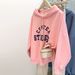 real Shot Pink Sweatshirt For Women, New Spring And Autumn Thin Hoodie, Loose Korean Style Long-sleeve_ecoleips.com