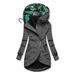 Women's Zipper Hooded Sweatshirt Long Sleeve Jacket Solid Color Printed Outerwear_ecoleips.com