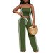 Women's Sleeveless Round Neck Crop Top And Pants Set - Summer Two-Piece Outfit For Casual Wear, Travel, And Daily Comfort_ecoleips.com