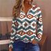 European And American Standard Size 2025 Autumn New Casual Versatile T-shirt With Full Geometric Pattern Print For_ecoleips.com