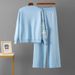 Women's Clothing Suit Jacquard Cardigan Single Breasted Sweater Casual Sports Wide Leg Pants Two Piece Suit_ecoleips.com