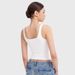 Women's Square Neck Vest Sleeveless Double Lined Basic Top Sharp Series_ecoleips.com
