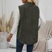 Women's Clothing Detail Button Stylish Corduroy Vest With Flap Detail Buttons - Casual Commuter Layering Piece For All Seasons (Olive Green, S/M/L/XL)_ecoleips.com