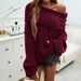 Diyun European And American Elegant Solid Color Long Sleeve Sweater Top Women's Fashion 2025 Foreign_ecoleips.com