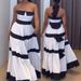 Women's Clothing Fashion Contrast Color Stitching Striped Bow Dress_ecoleips.com