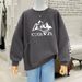 Women's Korean Style Fleece Lined Thickened round Neck Sweatshirt Loose Casual plus Size Top Stylish And Youthful Autumn Winter 2023_ecoleips.com