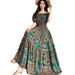Women's Cotton Floral Off-Shoulder Long Dress Elastic Waist Summer Ethnic Style Bohemian Beach Dress_ecoleips.com