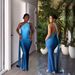 Women's European American Style Sleeveless Off-Shoulder Gradient Slim Bodycon Dress Long Sexy New Summer_ecoleips.com