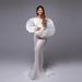 Elegant Maternity Photo Dress With Flattering Ruched Design - Soft Stretch Fabric, Square Neckline, Long Sleeves, Available In Multiple Colors_ecoleips.com