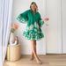 Amazo Idepedet Statio 2026 Summer New Europea Ad America V-eck Prited Flared Sleeve Loose Short Dress For_ecoleips.com