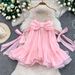 Yellow Bow Tie Sundress for Women Beach Photos Slimming Sexy Backless Design Loose Flattering Ruffled Hem Casual Summer Dress_ecoleips.com