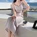 French Acetate Silk Satin Swing Collar Suspender With Summer Drape, Waist Bag And Hip Skirt, Socialite Fish Tail Long_ecoleips.com