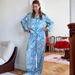 Green Printed Sleeve Long Pants Loose Pajamas Two-Piece Set European And American Autumn Winter New Cross-Border_ecoleips.com
