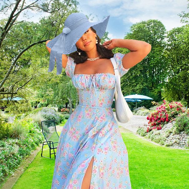 Floral Print Wrap V-Neck Slit Maxi Dress For Women, Elegant Ruffle Hem Summer Casual Sundress Breathable Comfort_ecoleips.com