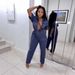 Women's High Waist Loose Fitting Jumpsuit With Pockets Autumn/Winter Fashion Leg Lengthening Slimming Cargo Pants Independent Website Exclusive_ecoleips.com