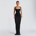 In-stock TK Cross-border Women's Clothing New 2026 Spring Slim-fit Fishbone Strap Long Solid Color Bodycon Dress_ecoleips.com