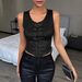 European And American Style Women's Artistic Pirate Vest Lace-Up Tank Top Casual Bohemian Fashion_ecoleips.com