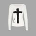 AD047 Cross-border Retro Sexy Hot Girl Cross Print Round Neck Slim-fit T-shirt, Casual, Comfortable, Versatile Top_ecoleips.com