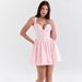 Best-selling In Europe And America: Sexy Floral Print Slip Deep V-neck Short Dress, Blue Printed Corset Dress For Summer_ecoleips.com