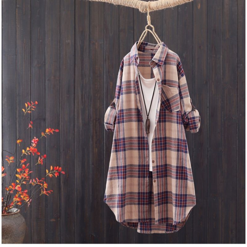 Women's Long-Sleeved Striped Shirt With Spring/Summer Cardigan Design, Loose-Fitting Sun-Protective Underwear_ecoleips.com