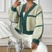 Women's Casual Knit Cardigan With Color Block Design, Short Sleeveless Open Front Sweater, Loose Fit Fall Winter Fashion Top_ecoleips.com