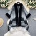 Women's Relaxed Retro Style Cardigan Fur Patchwork Knitwear Outerwear Casual High-End Shawl Cape Loose Stylish Winter_ecoleips.com