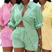 Oversized Casual Print Shirt & Shorts Set – Trendy Loose Fit Two-Piece For Plus Size Women_ecoleips.com