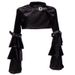 Women's Clothing Short slim dress coat Women's long sleeved small cape waistcoat Spring and autumn casual velvet small outerwear top_ecoleips.com