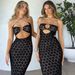 2024 Summer New Women's Fashion Halter Neck Sexy Hollow Out See-through Slim Fit Bodycon Dress_ecoleips.com