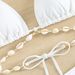 Women's Clothing Swimsuit Bikini Women's Solid White Sexy Halter Neck Lace Up Swimsuit_ecoleips.com