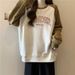 real-shot Cotton Letter-printed Round-neck Raglan Sweatshirt For Women, Spring And Autumn Thin Style,_ecoleips.com