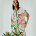Women's Clothing Fashion Printed Linen Casual Versatile Shirt Cardigan Shorts_ecoleips.com