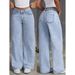 Women's Clothing New Jeans High Waist Straight Loose Casual Long Pants_ecoleips.com