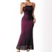 Elegant Square Neck Mesh High Waist Bodycon Long Dress With Spaghetti Straps - Flowy Summer Maxi Dress In Purple, Red, Blue_ecoleips.com