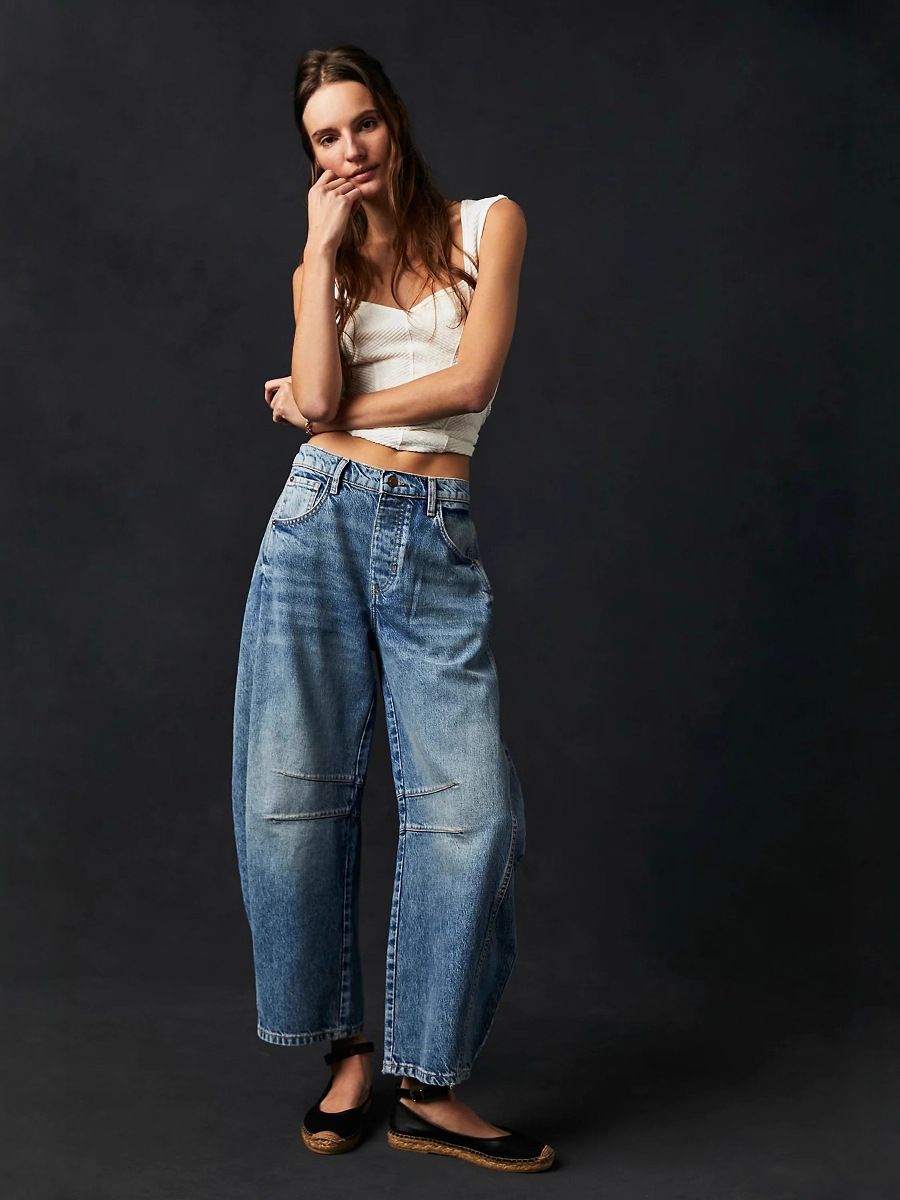 Women's Relaxed Straight Leg Jeans – Mid-Rise Comfort Denim With Vintage Wash & Animal Print Options (S-XXL)_ecoleips.com