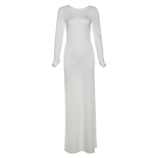 Women's Clothing Autumn And Winter New High End Temperament Sexy Backless Dress Long Skirt Slim Long Sleeve Dress Female_ecoleips.com