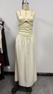 Summer New Women's Sexy Beach Style Vacation Strapless Hollow out Solid Color Dress in Stock_ecoleips.com