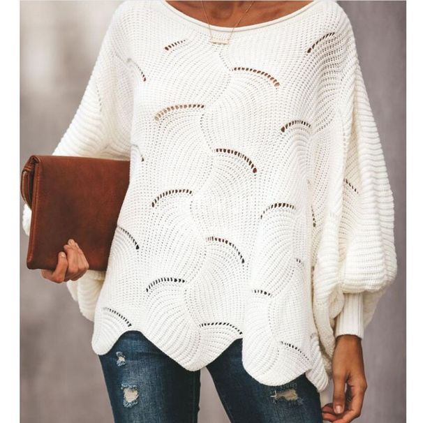 K Plus Size Women's Sweater; Openwork Crochet Loose Knitted Cardigan For Women_ecoleips.com