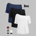 TK In-stock Solid Color T-shirt Daily Wear, Casual Basic Short-sleeve, Suitable For All Seasons, Women's Clothing_ecoleips.com