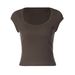 European And American Best-Selling Women's Clothing 2025 Winter New Fashion Slim Fit Top Cropped Short Sleeve T-Shirt_ecoleips.com