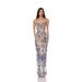 Verve Women's Gentle Style Outfit: Strapless Mesh Floral Embroidered Long Evening Dress For Banquet Party Elegant Gown_ecoleips.com